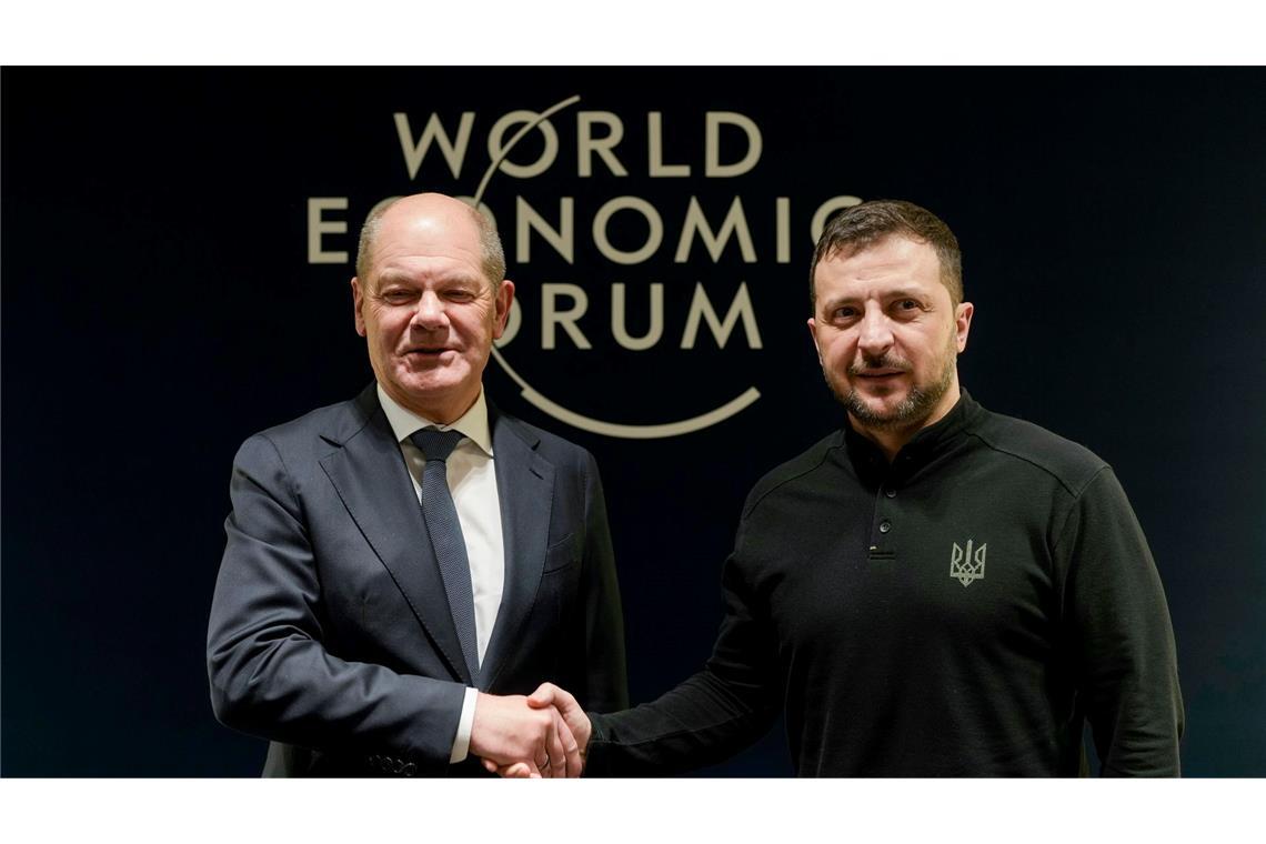 Selenskyj dankt Scholz in Davos für Hilfe bei Flugabwehr