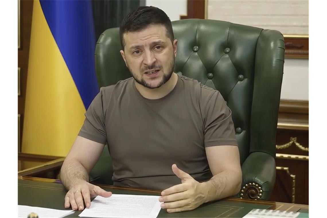 Die Gesichter des ersten Monats Krieg Der ukrainische Präsident Wolodymyr Selenskyj. Foto: Uncredited/Ukrainian Presidential Press Office/AP/dpa