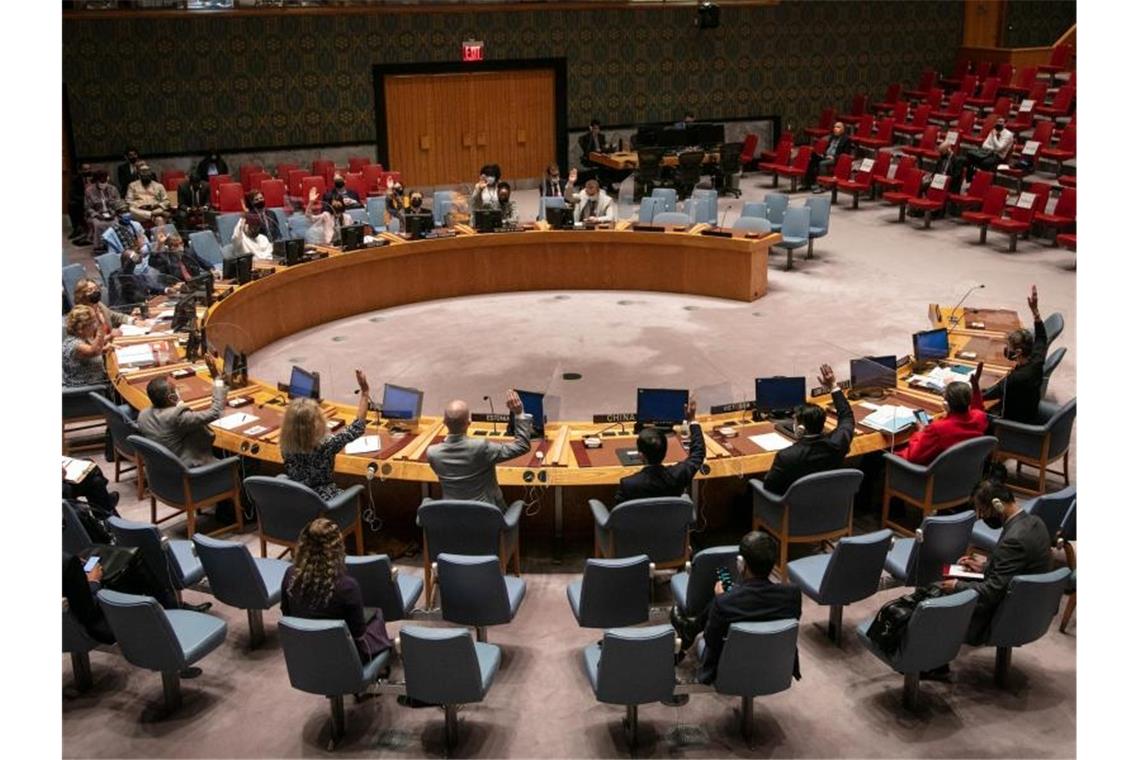 UN-Sicherheitsrat verlangt von Taliban Regierung mit Frauen Der UN-Sicherheitsrat hat das Mandat der UN-Unterstützungsmission in Afghanistan bis zum 17. März 2022 verlängert. Foto: Ariana Lindquist/UN Photo/Handout via Xinhua/dpa