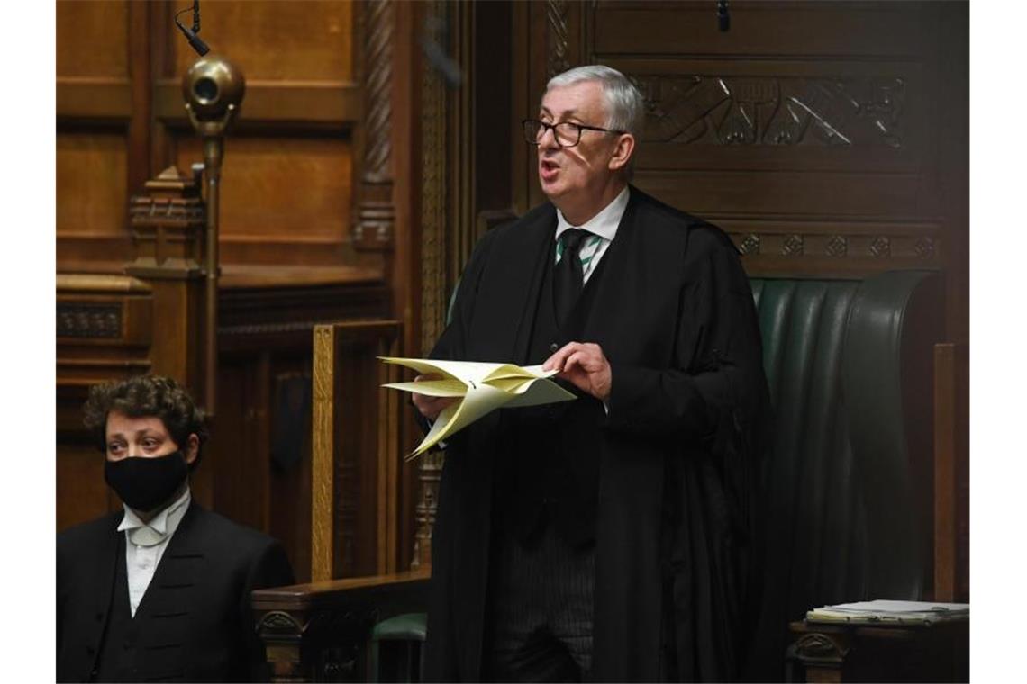 Mörder in Sicherheitszone: Kritik an Polizei wächst Der Unterhaussprecher Sir Lindsay Hoyle ist empört. Foto: Uk Parliament/Jessica Taylor/PA Media/dpa