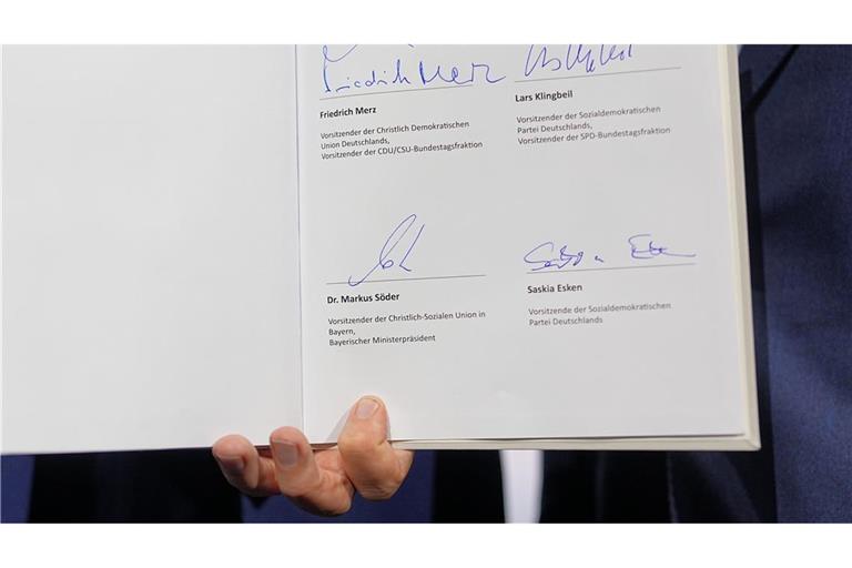 Der unterschriebene Koalitionsvertrag