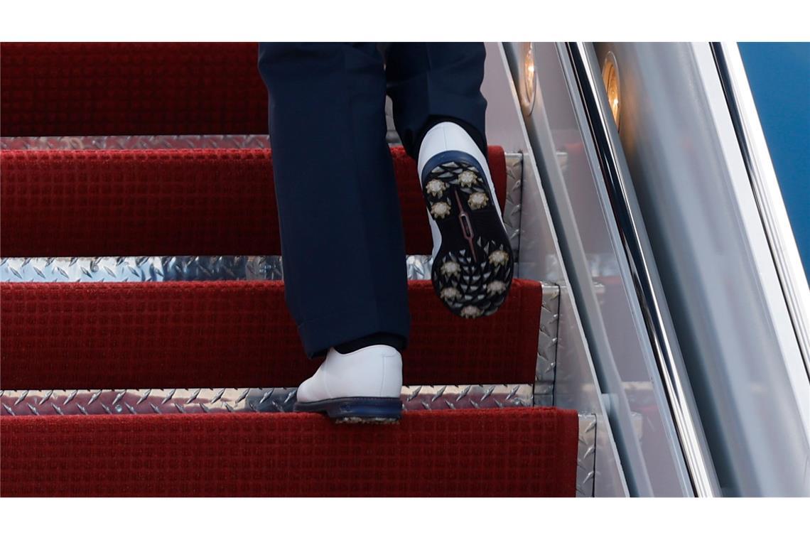 Der US-Präsident trug Golf-Schuhe bei seinem Besuch beim Ryder Cup.