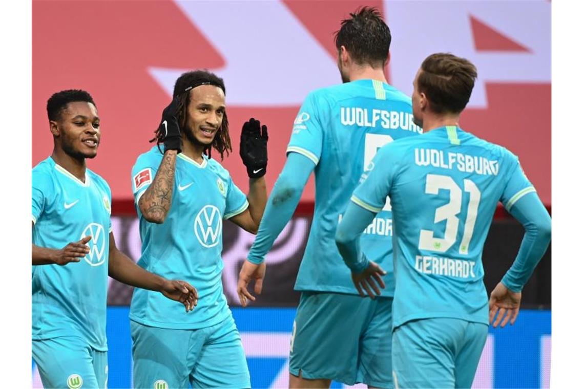 Bayern-Jäger RB und Bayer patzen - Eintracht mit Kantersieg Der VfL Wolfsburg holte sich gegen Leverkusen einen wichtigen Sieg. Foto: Ina Fassbender/AFP/Pool/dpa