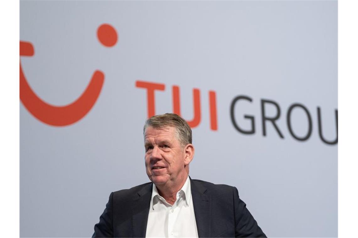 Der Vorstandsvorsitzende der Tui Group, Friedrich Joussen auf der Hauptversammlung. Foto: Peter Steffen/dpa