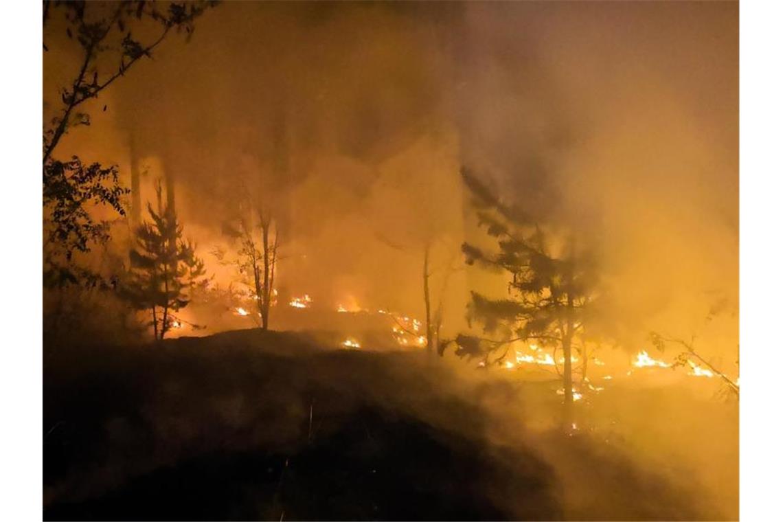 Der Waldbrand bei Jüterbog ist nach Einschätzung des Umweltministeriums der größte in Brandenburg seit der Wende. Foto: Julian Stähle