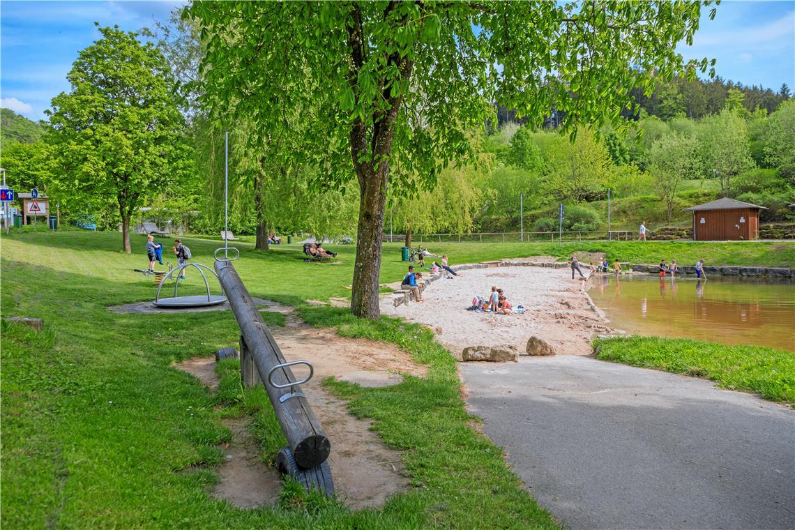 Der Waldsee in Fornsbach ist ein ausgedehntes Spieleparadies.  Foto: Stefan Bossow