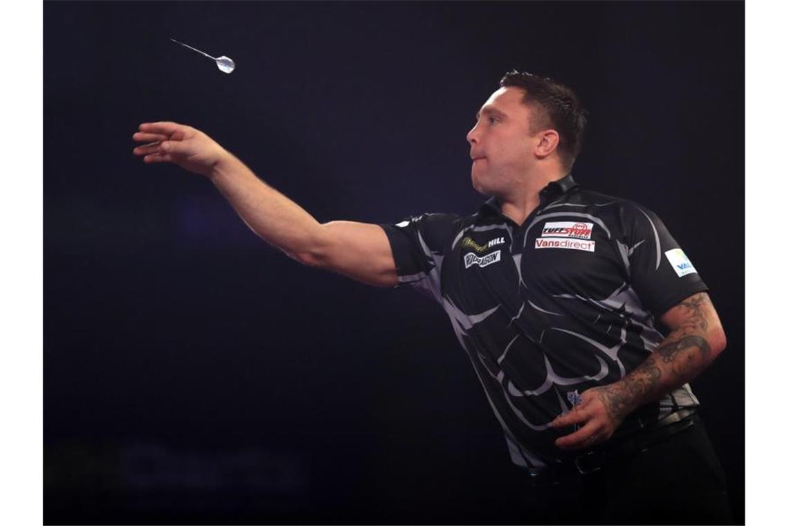 Gerwyn Price erreicht erstmals Endspiel bei einer Darts-WM Der walisische Darts-Profi Gerwyn Price in Aktion. Foto: Adam Davy/PA Wire/dpa