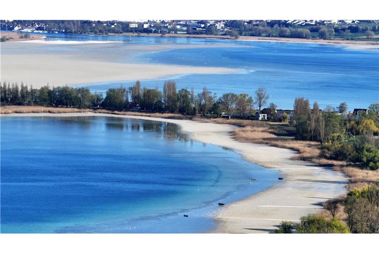 Der Wasserstand des Bodensees ist auf einem niedrigen Stand. Rund um die Insel Reichenau wird das besonders deutlich.