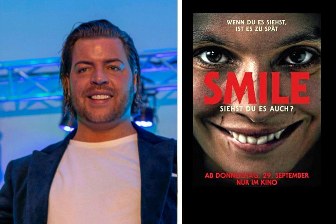 Schaurig schön: Halloween-Filmtipps zum Gruseln Der zweite Teil von Marius Lochmanns Lieblingsfilm „Smile“ läuft aktuell in den Kinos. Fotos: privat, Temple Hill Entertainment, Paramount Players