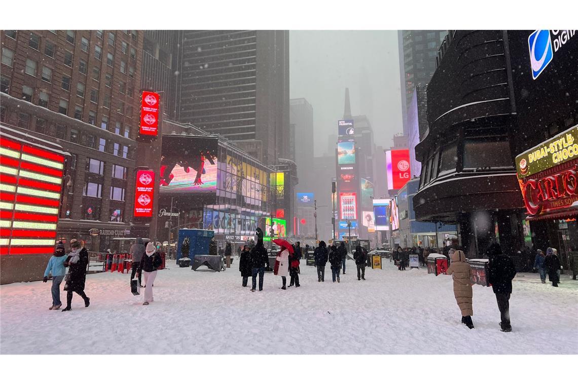Deutlich weniger los - der Times Square.