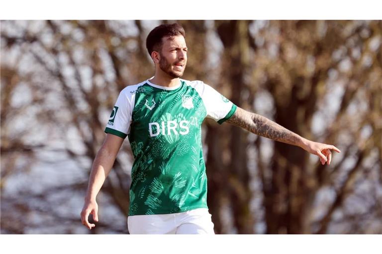 Deutschland, Köngen, 09.03.2025, Fussball, Amateure, TSV Köngen - 1. FC Eislingen: Nr.23 Domenic Brück (TSV Köngen). Foto: Pressefoto Rudel/Robin Rudel