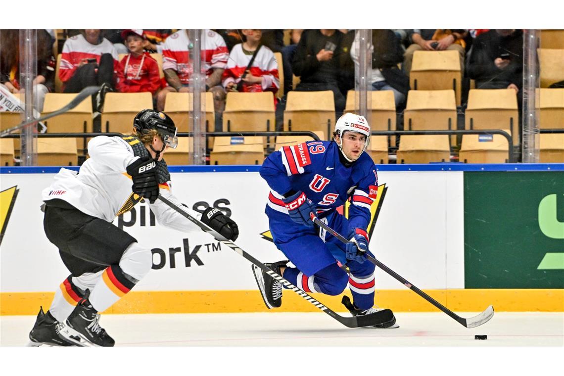 Aufholjagd nicht belohnt: Eishockey-Team bangt um K.o.-Runde Deutschland mit Korbinian Geibel lieferte sich ein packendes Duell mit den USA.