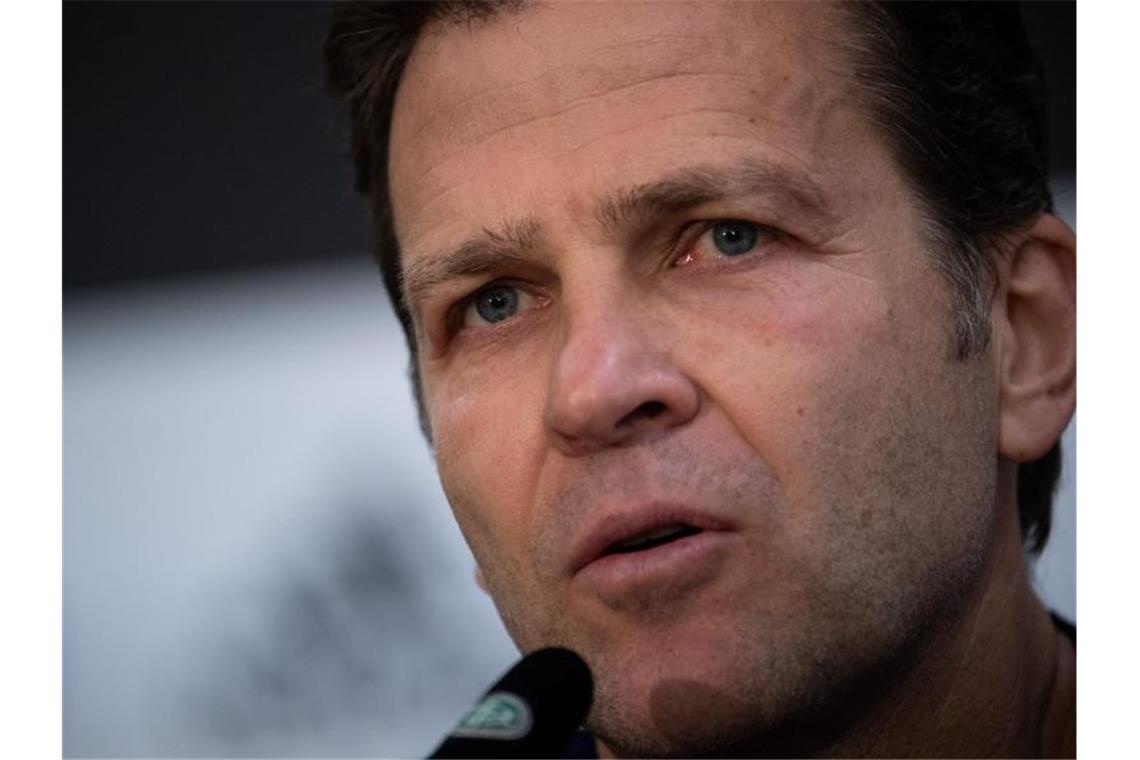 Bierhoff: DFB wird nicht an Terminplan rütteln - Kein Urlaub DFB-Direktor Oliver Bierhoff sieht keine Alternative zum engen Spielplan im Herbst. Foto: Federico Gambarini/dpa