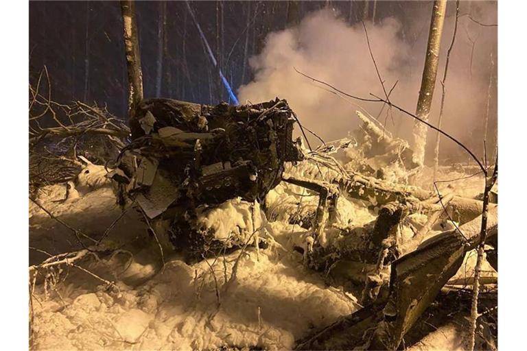 Die Absturzstelle der Antonow An-12 in der Nähe der sibirischen Großstadt Irkutsk. Foto: Irkutsk Region Government/Tass/TASS/dpa