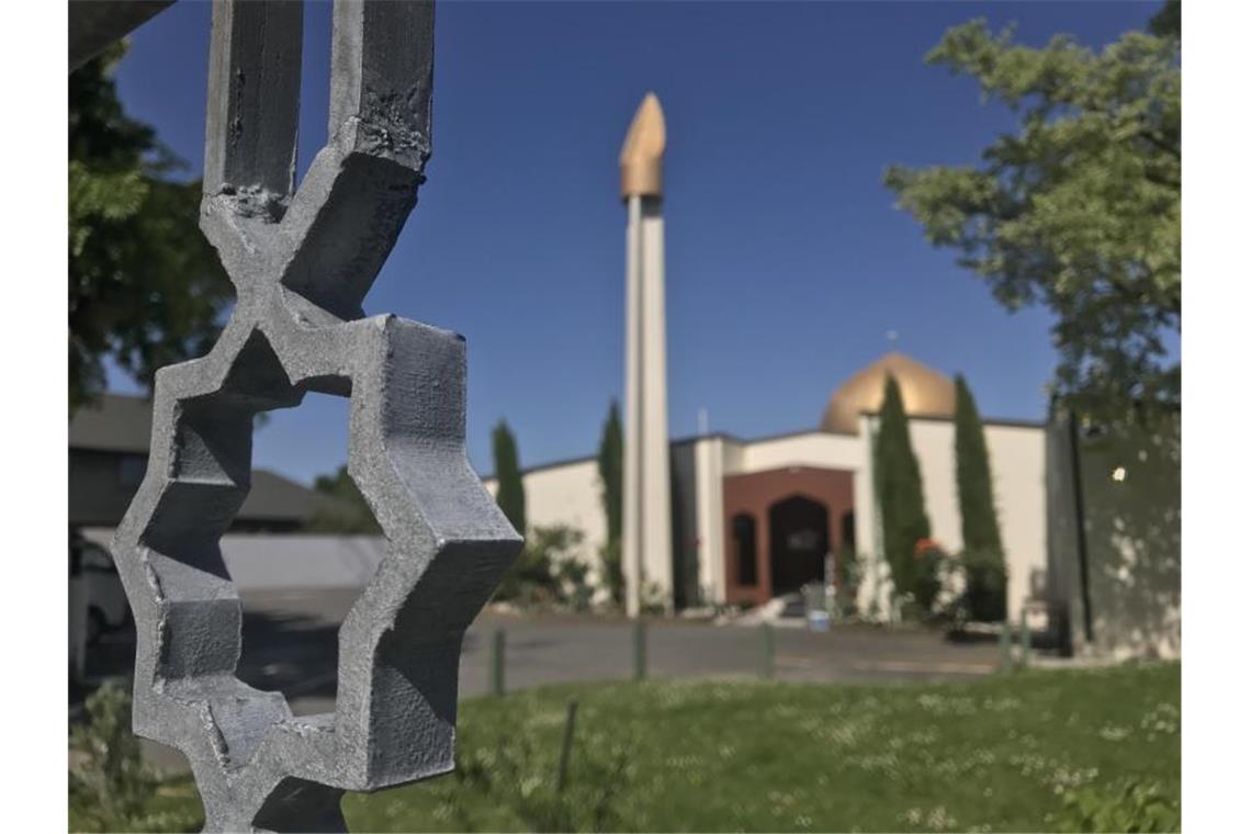 Die Al-Nur-Moschee in Christchurch. Am 15. März 2019 hatte der Attentäter in zwei Moscheen 51 Menschen getötet und Dutzende weitere verletzt. Foto: Christoph Sator/dpa