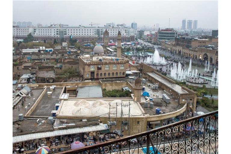 Die Altstadt von Erbil mit dem Basar und dem Bakhi Shar Park im Dezember 2018. Foto: Jens Büttner/dpa-Zentralbild/dpa