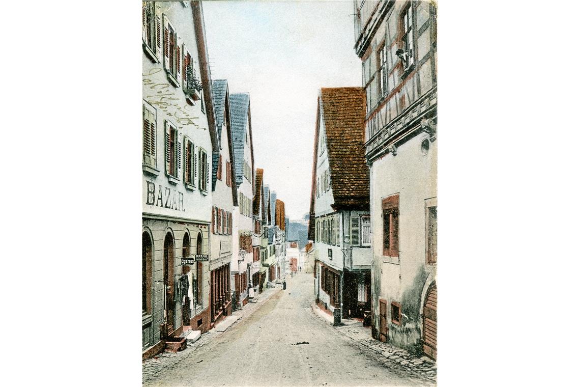 Erste Schildwirtschaft und Brauerei Die Ansichtskarte von der Schillerstraße wurde 1905 gestempelt.