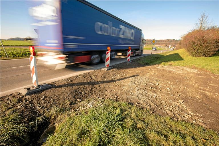 Die Ausfahrt auf den Autobahnzubringer L1115 im Wüstenbacher Weg in Großaspach nach dem Rückbau. Foto: A. Becher