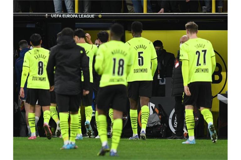 Die Ausgangslage für Borussia Dortmund beim Rückspiel in Glasgow ist nicht gut. Foto: Bernd Thissen/dpa