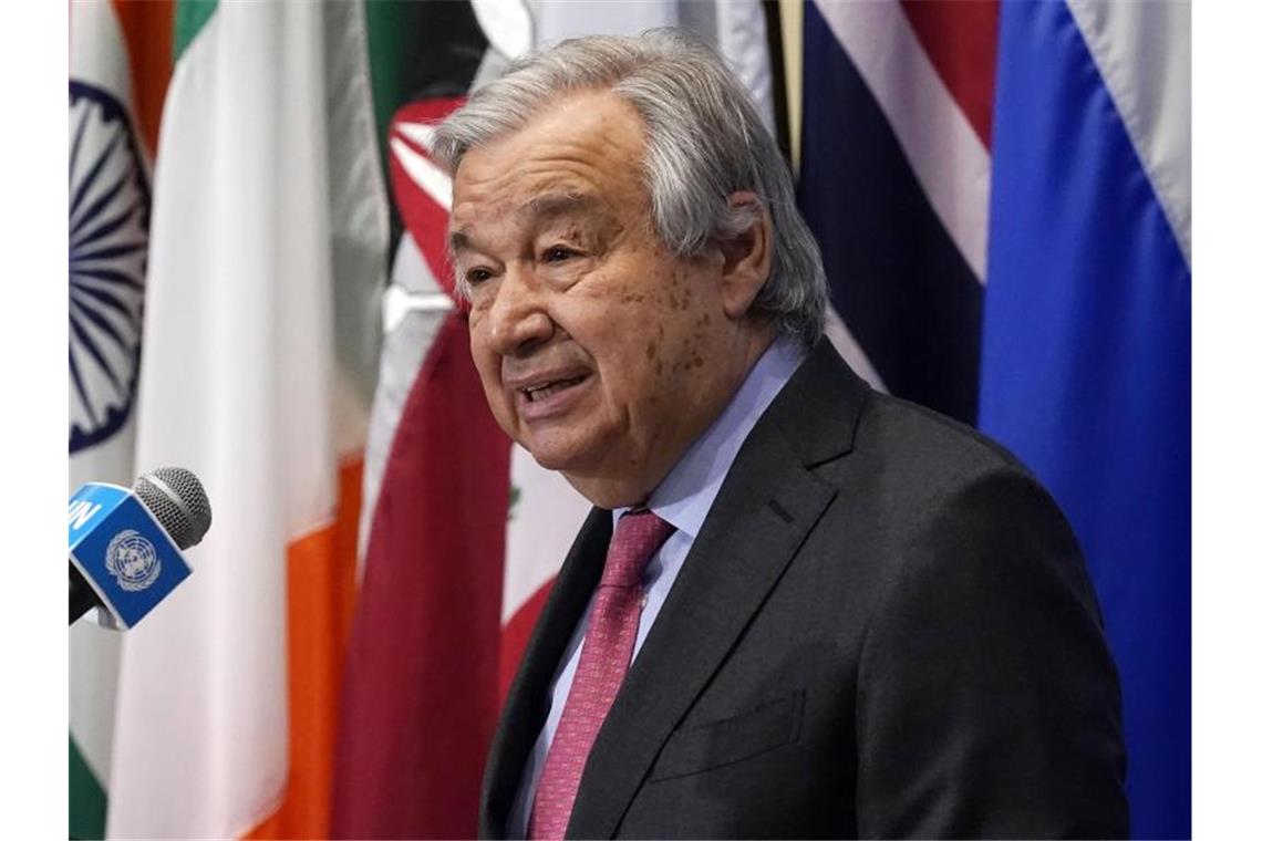 Guterres: Nuklearer Konflikt „im Bereich des Möglichen“ „Die Aussicht auf einen nuklearen Konflikt ist jetzt wieder im Bereich des Möglichen“: UN-Generalsekretär António Guterres. Foto: Richard Drew/AP/dpa