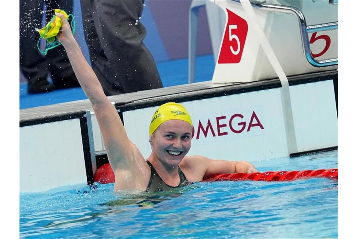 Das war die Olympia-Nacht Die Australierin Ariarne Titmus holte Gold über 400 Meter Freistil. Foto: Michael Kappeler/dpa