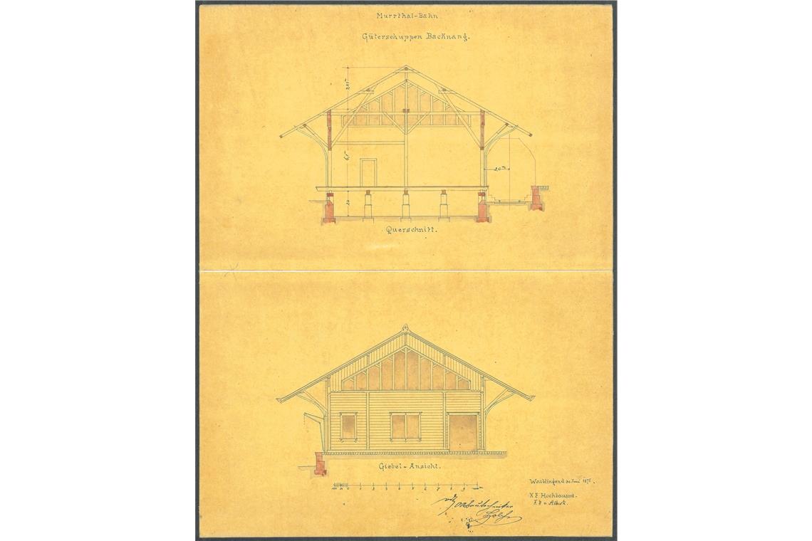 Die Baupläne zum Güterschuppen stammen aus dem Jahr 1875. Foto: Stadtarchiv