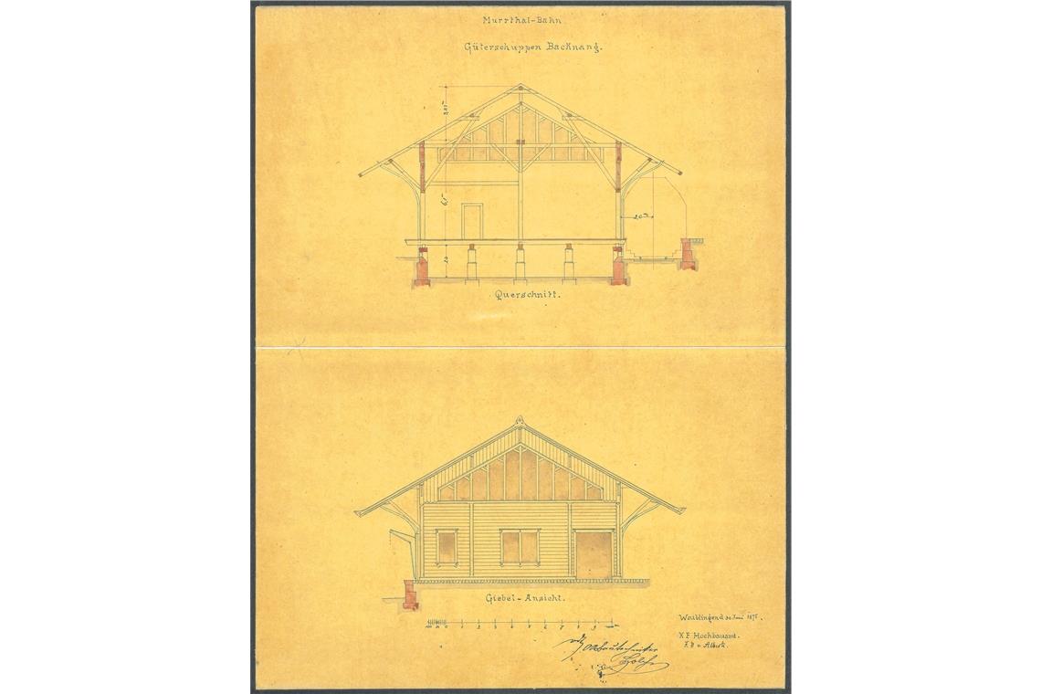 Die Tage des Güterschuppens sind gezählt Die Baupläne zum Güterschuppen stammen aus dem Jahr 1875. Foto: Stadtarchiv