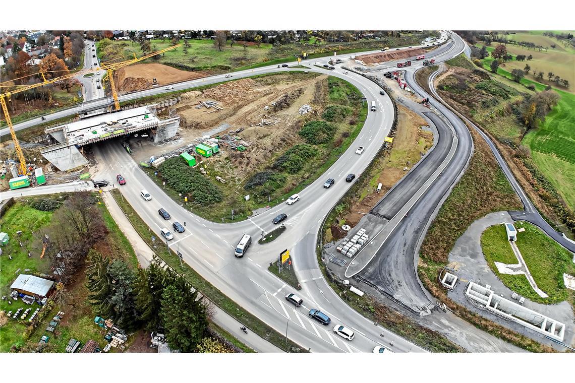 Die Baustelle Backnang-West verändert jeden Tag ihr Gesicht.