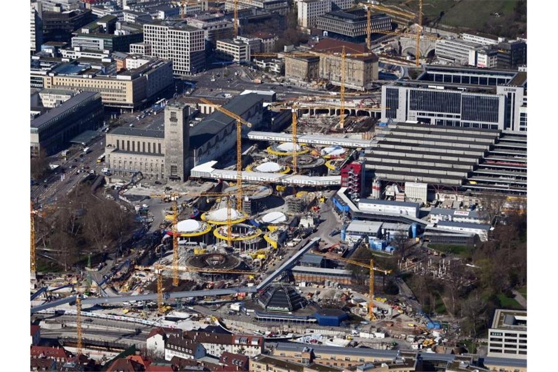 Die Baustelle des milliardenschweren Bahnprojekts Stuttgart 21 am Hauptbahnhof. Foto: Uli Deck/dpa