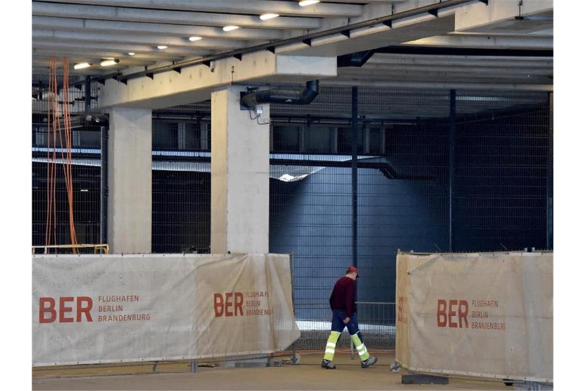Die Baustelle im Terminal des Hauptstadtflughafens Willy Brandt. Seit einigen Wochen gibt es Berichte, nach denen der Eröffnungstermin 2020 bedroht sein könnte. Foto: Bernd Settnik