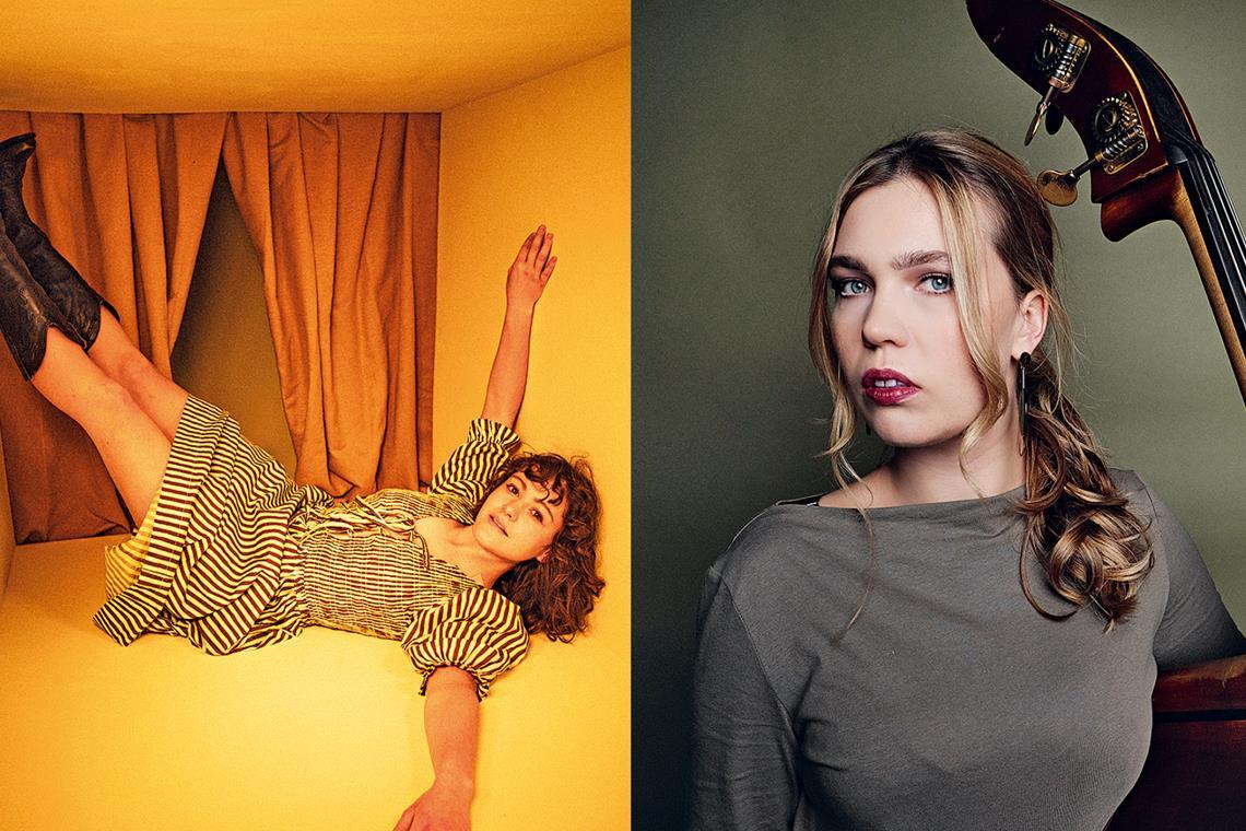 Die beiden Bassistinnen Jiska und Caris Hermes treten im Bürgerhaus auf. Foto: Maria Blumenstein (JISKA) / Karl F. Degenhardt (Caris Hermes)