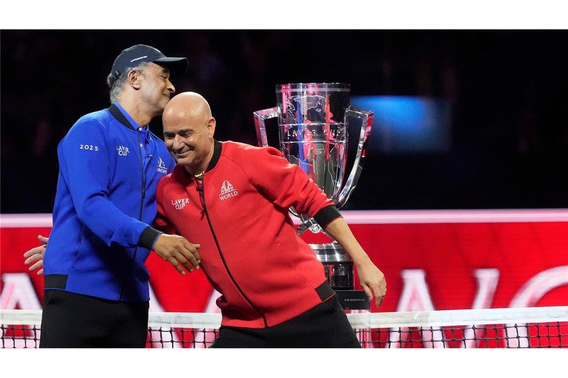 Zverevs Europa-Team führt beim Laver Cup nach Tag eins Die beiden Tennis-Legenden Yannick Noah (Team Europa) und Andre Agassi (Welt) sind die Kapitäne.