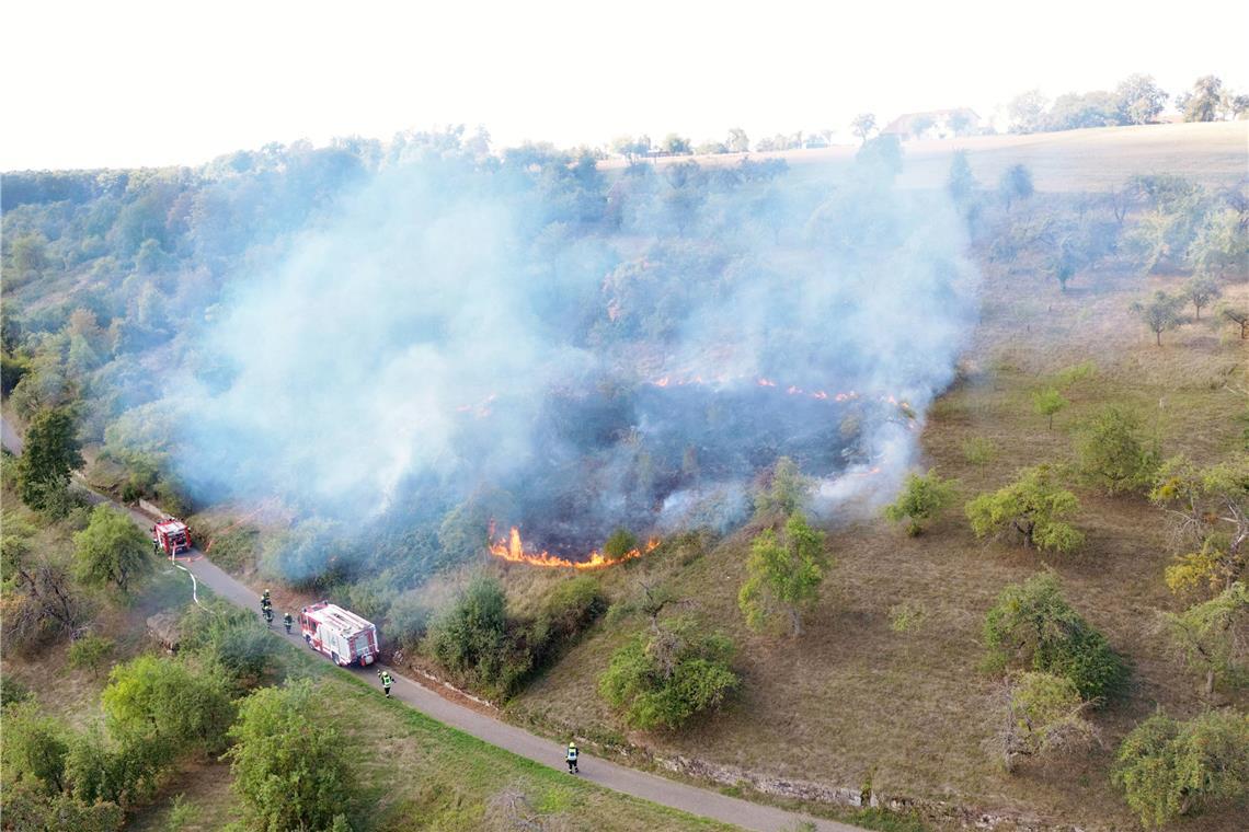 Meadow fire near Rudersberg