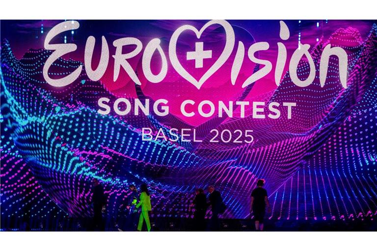 Die Bühne nach dem ersten Halbfinale des 69. Eurovision Song Contest in der Arena St. Jakobshalle.