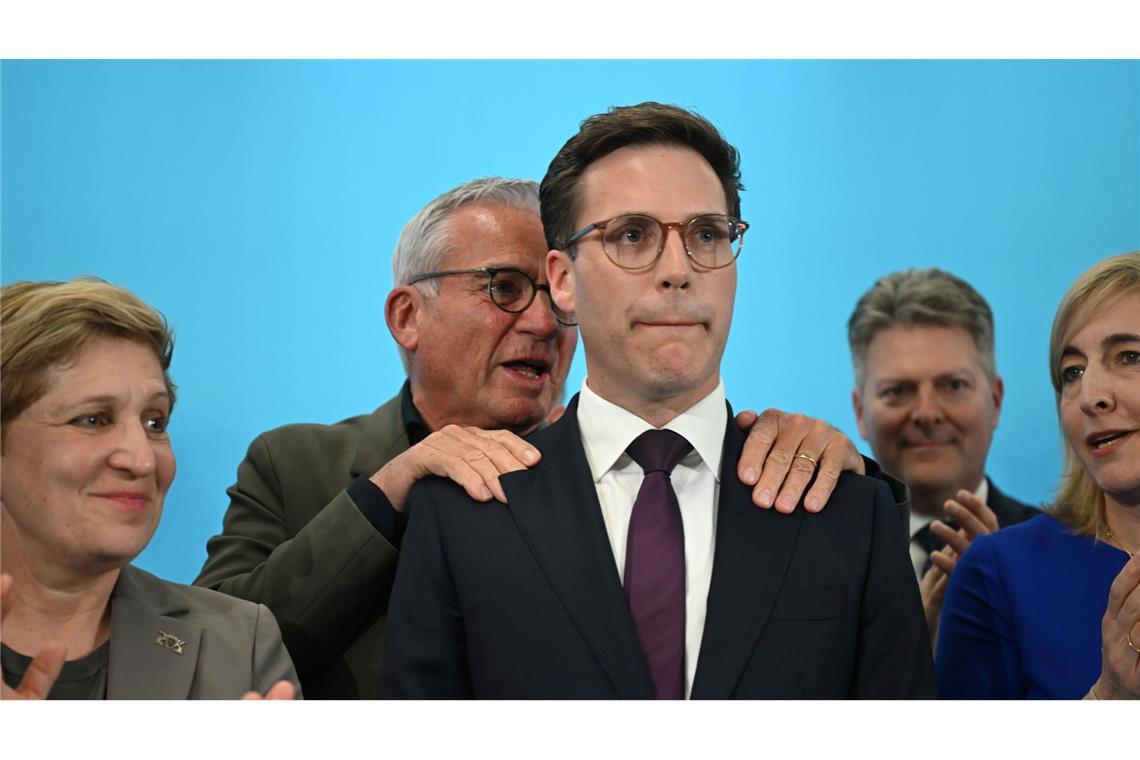 Die CDU mit Spitzenmann Manuel Hagel gewann hinzu, lag laut Hochrechnungen aber knapp hinter den Grünen.