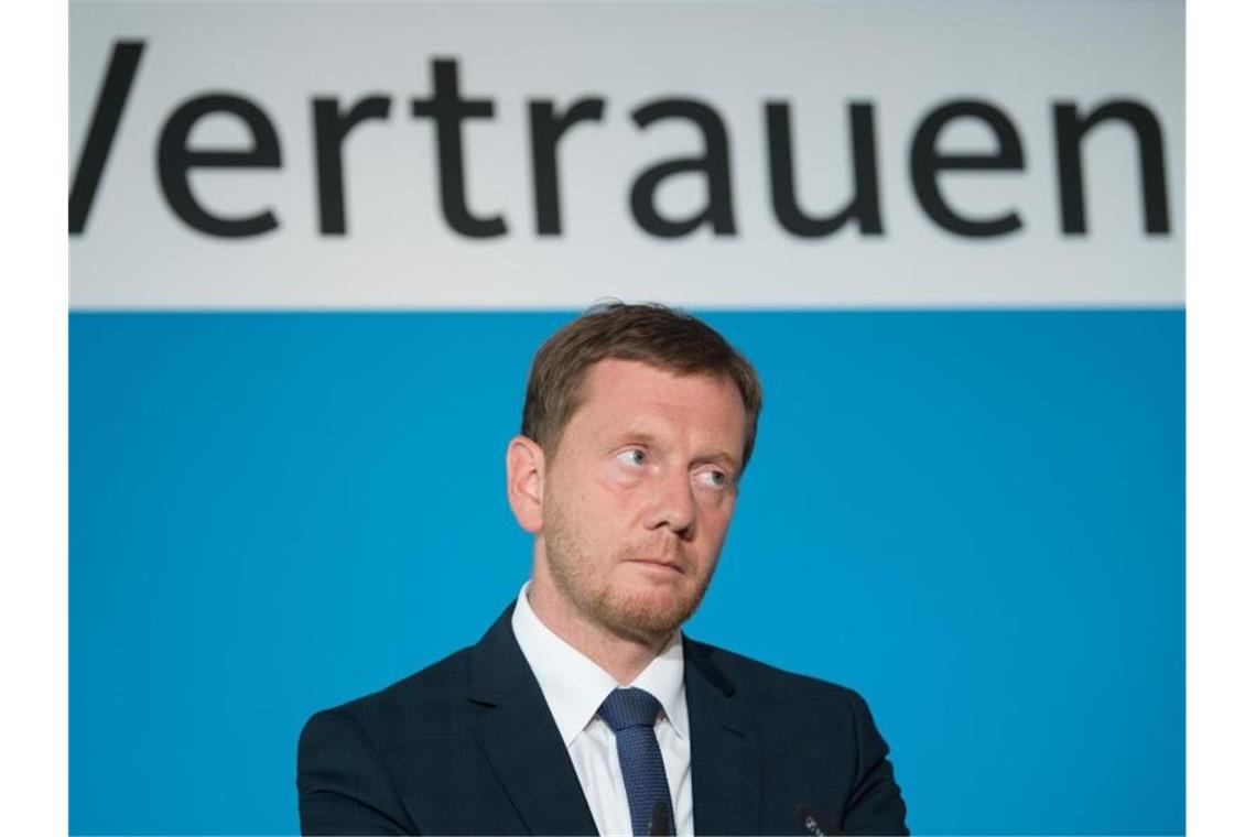 Die CDU um Ministerpräsident Kretschmer wahrte in Sachsen ihren Umfrage-Vorsprung vor der AfD. Foto: Sebastian Kahnert
