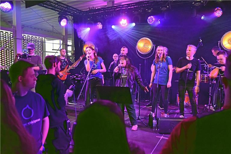 Die „Cool Chickpeas“ sorgen für gute Laune im Publikum. Foto: Tobias Sellmaier 
