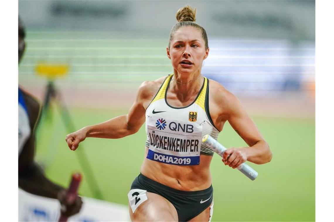 Die deutsche 4x100-Meter-Frauenstaffel hat bei der Leichtathletik-WM in Doha den fünften Platz erreicht. Foto: Michael Kappeler/dpa
