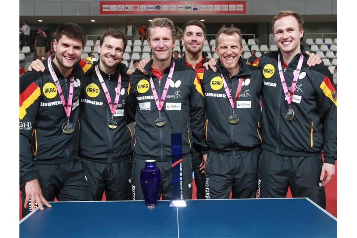Die Deutsche Mannschaft bejubelt den EM-Titelgewinn. Foto: Remy Gros