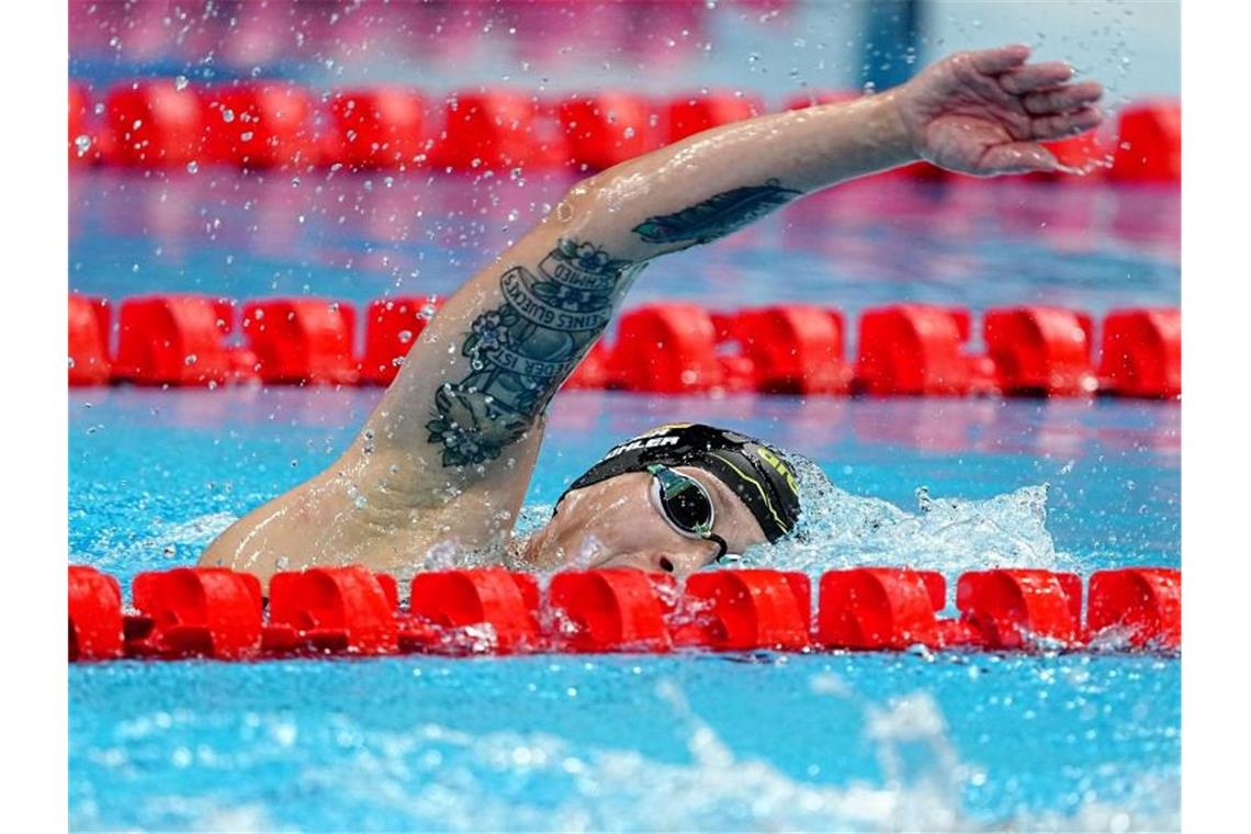 Das war die Olympia-Nacht Die deutsche Mixed-Staffel kam als Sechste ins Ziel. Foto: Sebastian Gollnow/dpa
