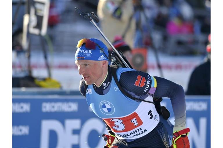 Die deutsche Staffel um Erik Lesser landete in Kontiolahti auf Platz vier. Foto: Vesa Moilanen/Lehtikuva/dpa