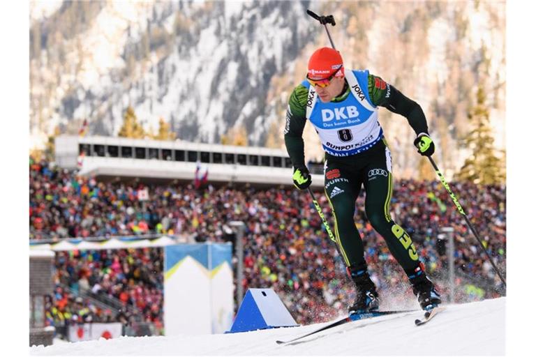 Die deutschen Biathleten starten mit dem Sprint in der Chiemgau Arena. Foto: Matthias Balk/dpa