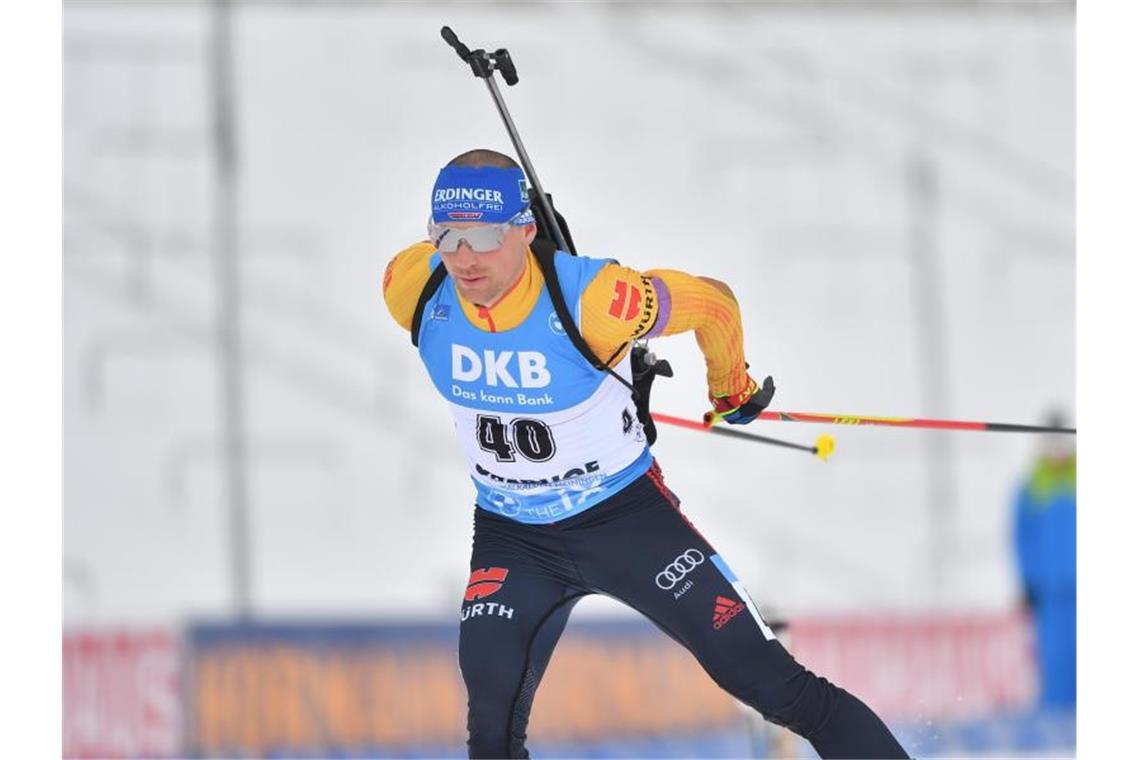 Die deutschen Biathleten um Erik Lesser sind in Oberhof gefordert. Foto: Martin Schutt/dpa