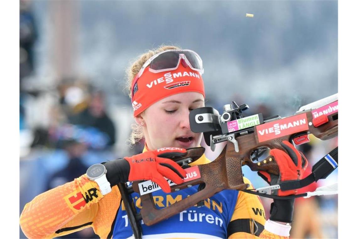 Arbeit für den „Schieß-Guru“: Biathleten mit Luft nach oben Die deutschen Biathlon-Damen um Janina Hettich kamen auf Rang vier. Foto: Barbara Gindl/APA/dpa