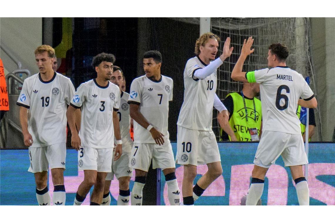 "Einfach geil": Deutsche U21 feiert Final-Einzug Die deutschen Spieler konnten gegen Frankreich jubeln