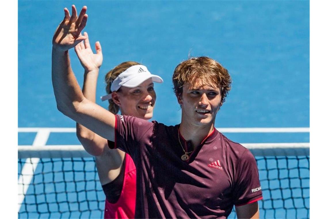Die deutschen Tennis-Asse Angelique Kerber und Alexander Zverev wollen in New York wieder angreifen. Foto: Tony Mcdonough/AAP