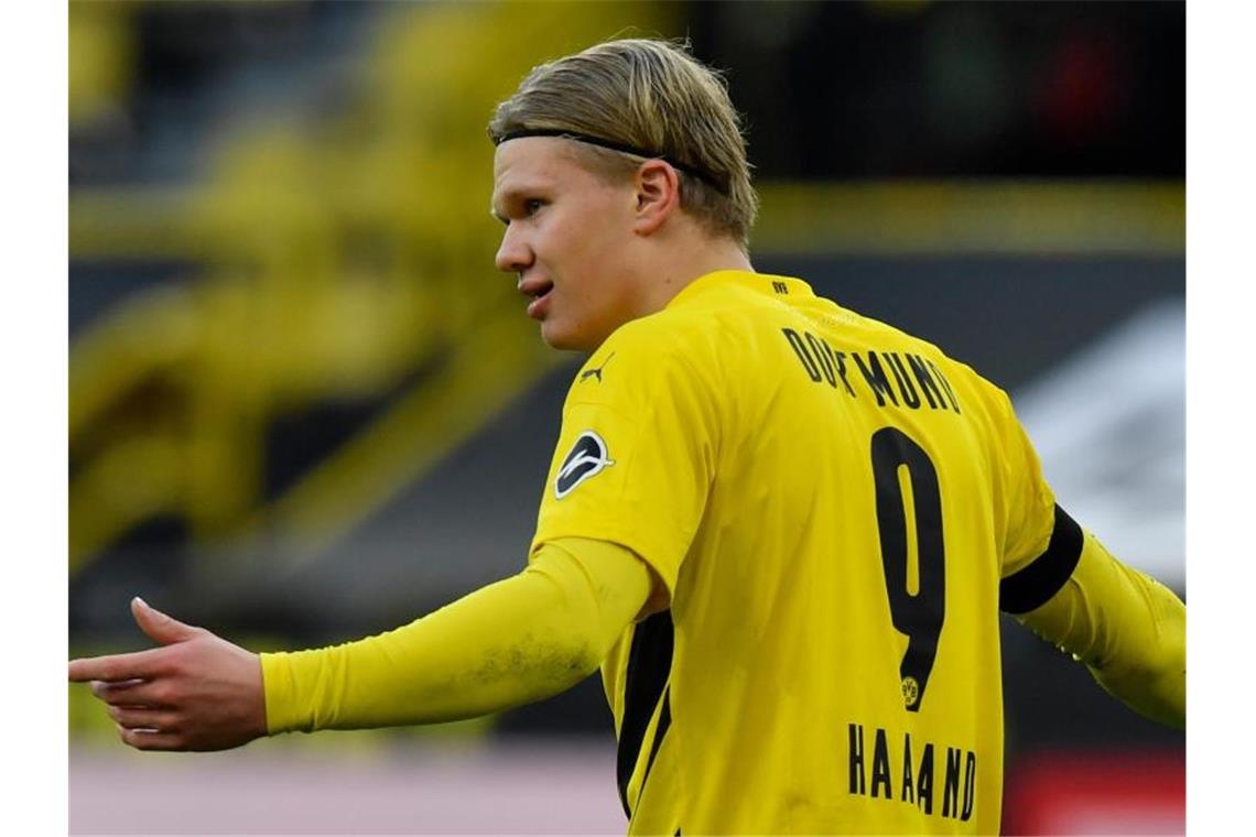 Die Dortmunder müssen vorerst auf Erling Haaland verzichten. Foto: Martin Meissner/Pool AP/dpa