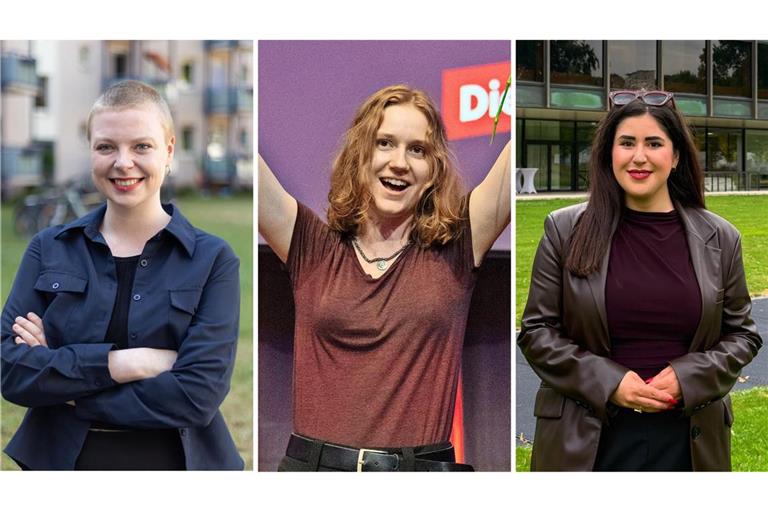 Die drei Spitzenkandidatinnen: Kim Sophie Bohnen, Amelie Vollmer und Mersedeh Ghazaei (v.l.).