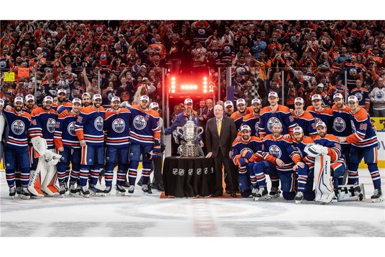 Die Edmonton Oilers feiern den Einzug in die NHL-Finals.