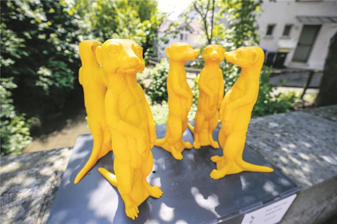 Skulpturenpfad geht in die vierte Runde Die Erdmännchen von Ottmar Hörl waren Publikumslieblinge im aktuellen Skulpturenpfad, aber auch Ziel von Dieben. Archivfoto: A. Becher